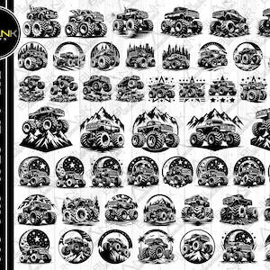 Monster Truck SVG Bundle: Clipart Vector Graphics (Commercial Use)