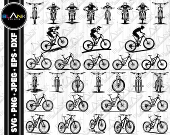 Mountain Bike Clipart Bundle (svg, png, eps, jpeg, dxf) (Digital Download)