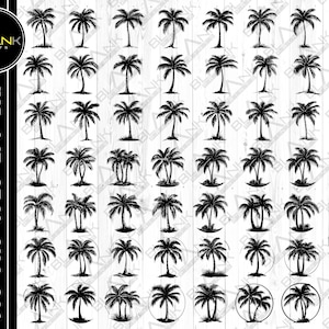coconut tree bundle svg png jpeg eps dxf bundle silhouette cricut commercial use palm tree clipart coconut tree of life coconut palm vector