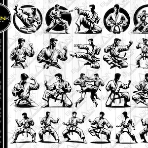 Karate Martial Arts SVG Bundle: Silhouette Cricut Cut Files (Digital Download)
