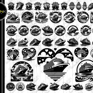 cruise bundle svg png jpeg eps dxf bundle silhouette clipart cricut vector commercial use custom cruise ship ocean sea cruise ship bundle