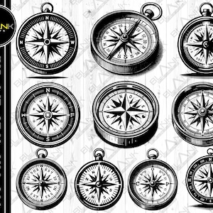 Kompass Bundle svg png jpeg eps dxf Bundle Kontur Clipart Cricut Vektor kommerzielle Nutzung benutzerdefinierte Kompass Richtung Adventure Map Bundle svg