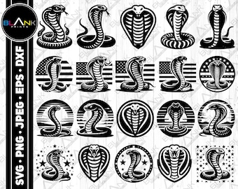 Cobra Snake Silhouette Vector Bundle (svg, png, jpg, eps, dxf)
