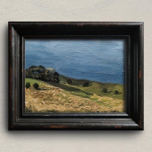 Framed original landscape small oil painting 20x15cm 8x6 inch Wall decor, hand painted Impressionist Wall art, Mini painting