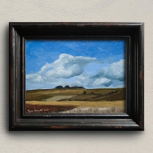 Framed original landscape small oil painting 20x15cm 8x6 inch Wall decor, hand painted Impressionist Wall art, Mini painting, Home Decor