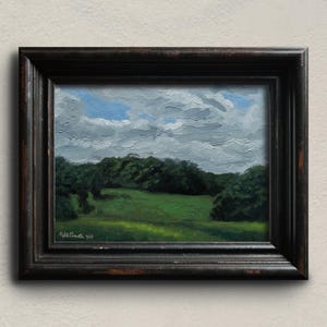 Framed original landscape small oil painting 20x15cm 8x6 inch Wall decor, hand painted Impressionist Wall art, Mini painting, Home Decor