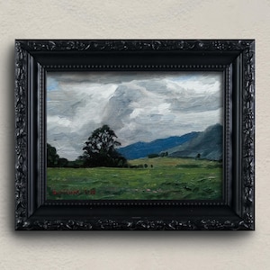 Framed original landscape small oil painting 20x15cm 8x6 inch Wall decor, hand painted Impressionist Wall art, Mini painting