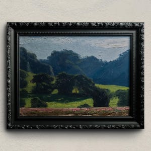 Framed original landscape small oil painting 22.5x30.5cm 9x12 inch Wall decor, hand painted - Sun Rays