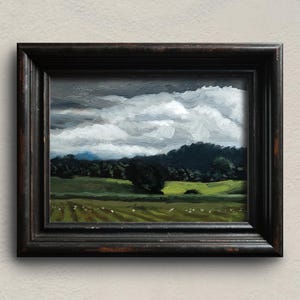 Framed original landscape small oil painting 20x15cm 8x6 inch Wall decor, hand painted Impressionist Wall art, Mini painting