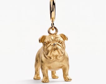 Bulldog Charm, English Bulldog Pet Animal Pendant Charm, Gift for Her