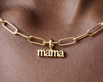 Mama Charm, Bubble Balloon Script Pendant Charm, Gift for Mom