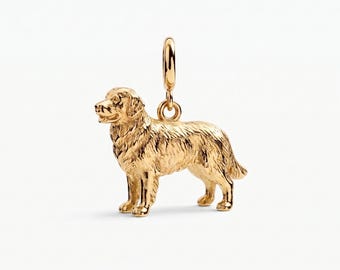 Golden Retriever Charm, Standing Dog Pendant Charm, Gift for Her