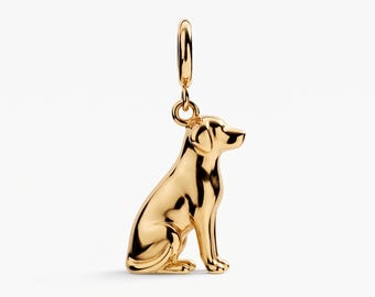 Sitting Dog Charm, Loyal Pet Animal Pendant Charm, Gift for Her