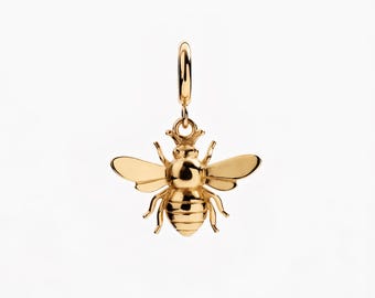 Honeybee Charm, Wings-Out Bee Pendant Charm, Gift For Her