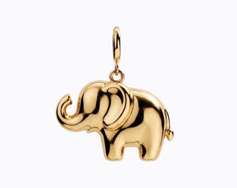 Lucky Elephant Charm, Trunk-Up Elephant Pendant, Gift For Her