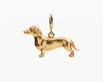 Dachshund Charm, Standing Sausage Dog Pendant Charm, Gift For Her