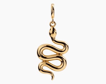 Coiled Snake Charm, Winding Serpent Pendant Charm, Gift For Her