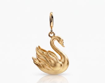 Swan Charm, Elegant Animal Pendant Charm, Gift for Her