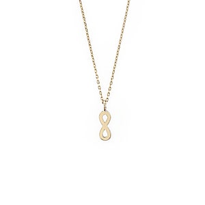 14K Gold Small Infinity Symbol Necklace, Minimal Eternity Bridal Jewelry, Dainty Endless Love Necklace Gift For Her, Symbol of Infinite Love