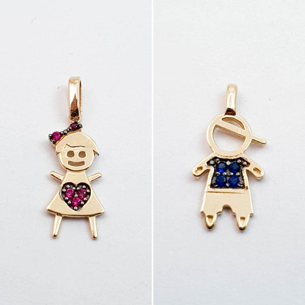 Boy Girl Necklace Etsy