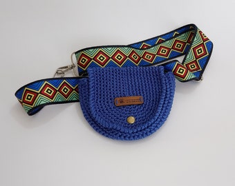 Crocheted Colorful Mini Crossbody Bag for Unisex Usage Seasonal Multipurpose