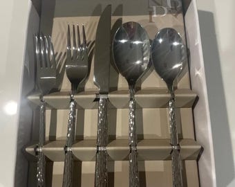 Brandani Diamond Hotel Collection Steel 20 Pc Flatware Set. Brand New!