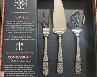 Towle Contessina 3Pc Serving Set , Stainless Steel. Brand New!