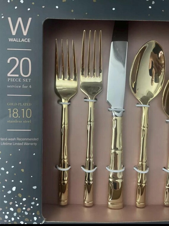 WALLACE SILVERSMITHS カトラリー20本セット Wallace Bamboo 20 Pieces Flatware Service Set - Gold Plated. Brand