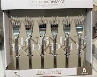 Brandani Daimand Salad 6 Forks. Brand New!