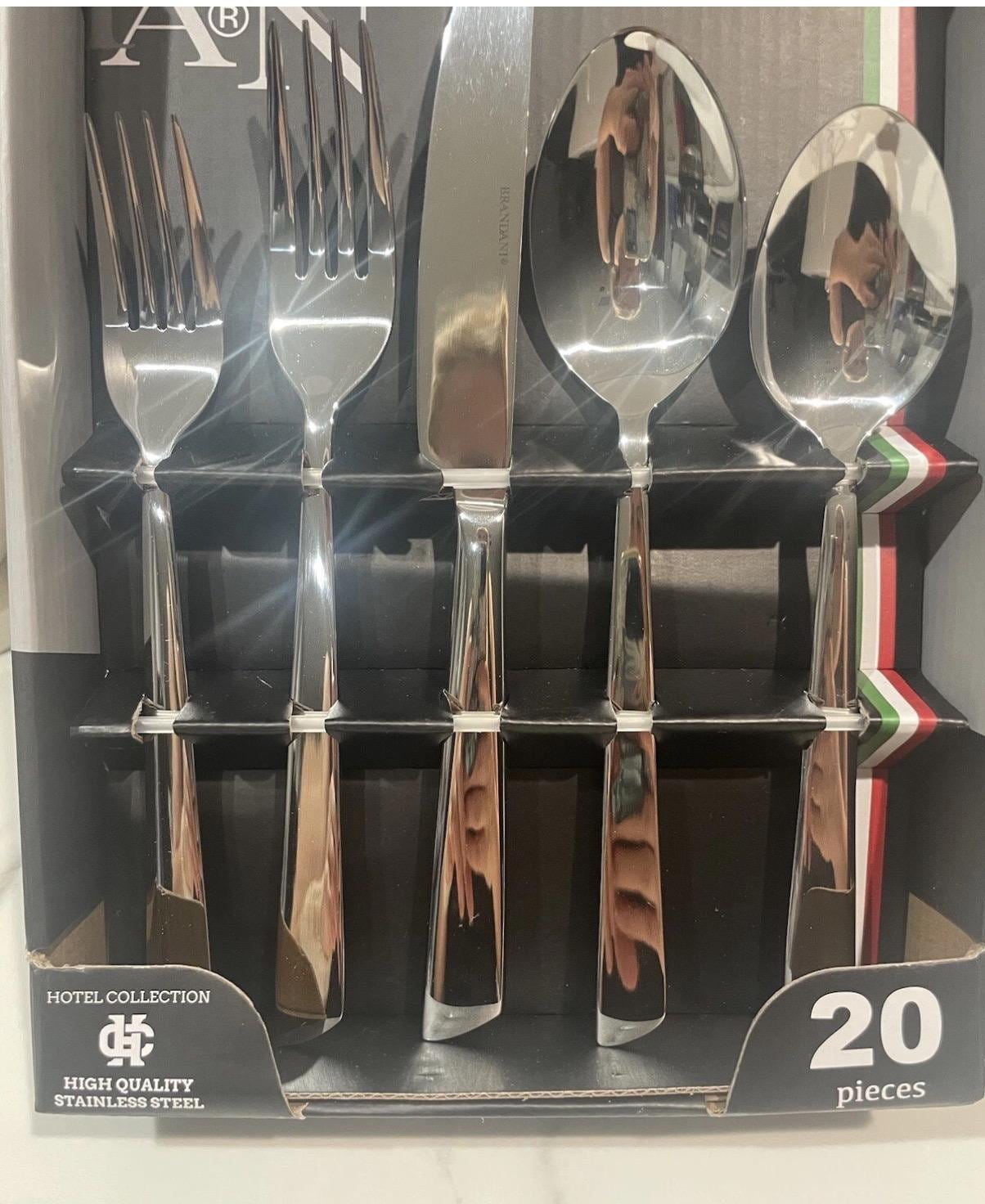 Brandani Oblique Hotel Collection Steel 20 Pc Flatware Set. Made