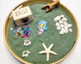 Personalised Mermaid Sensory Kit  | Under the Sea Tuff Tray | Sea Shells | Treasure Chest | Messy Play | Sensory Base