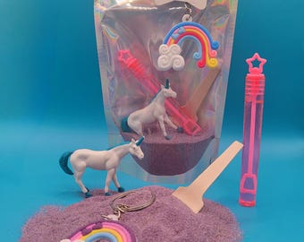 Unicorn Party favour | Personalised Unique Pre-filled Party Bag | Rainbow | Unicorn Sensory Kit | Toddler | Childrens Sensory Play
