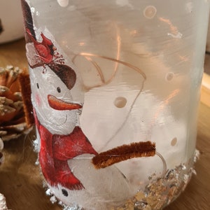 Cute Christmas snowman light up jars