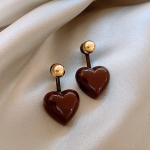 peas earrings female niche design light luxury high-end sense Love dripping glaze earrings