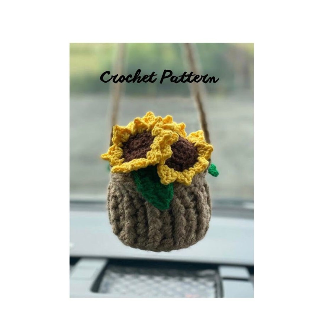 Vintage Sunflower Hanging Basket Handmade Crochet Pattern Etsy