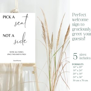 Wedding Seating Sign Printable Wedding Template Welcome Sign - Etsy