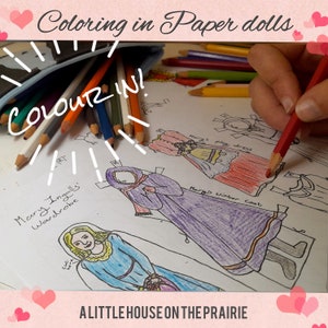 Colour in Little House on the Prairie paper dolls