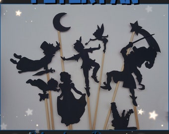 Sagome di marionette ombra di Peter Pan stampabili