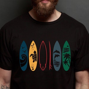 Surfing TShirt, Tropical design, Surf enthusiast Gift, Surfing Lover