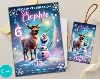 Editable Frozen Birthday Invitation, Frozen Party Invitation, Custom Frozen Invitation, Frozen Birthday Template Invitation, Fun Invite