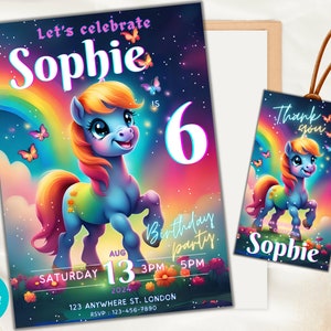 Editable Pony Birthday Invitation, Pony Party Invitation, Custom Pony Invitation, Pony Template Invitation, Fun Invite