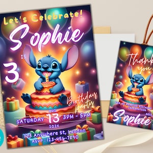 Editable Stitch Birthday Invitation, Stitch Party Invitation, Custom Stitch Invitation, Stitch Template Invitation, Fun DIY Invite