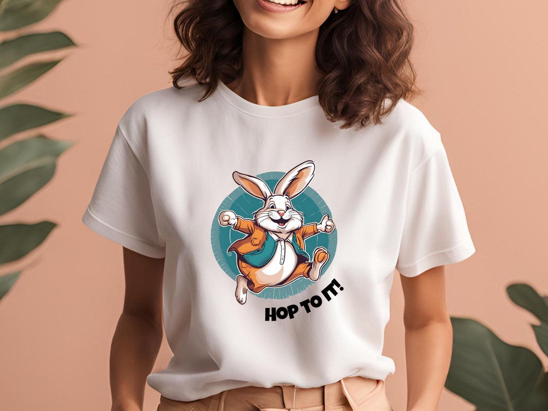 Howling Rabbit Shirt Funny Hopping Rabbit Tshirt, Cute Rabbit Graphic Tshirt, Rabbit Humor ...