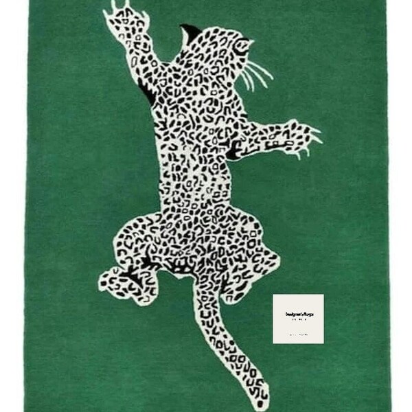 Animal Print Wool Area Rug Etsy