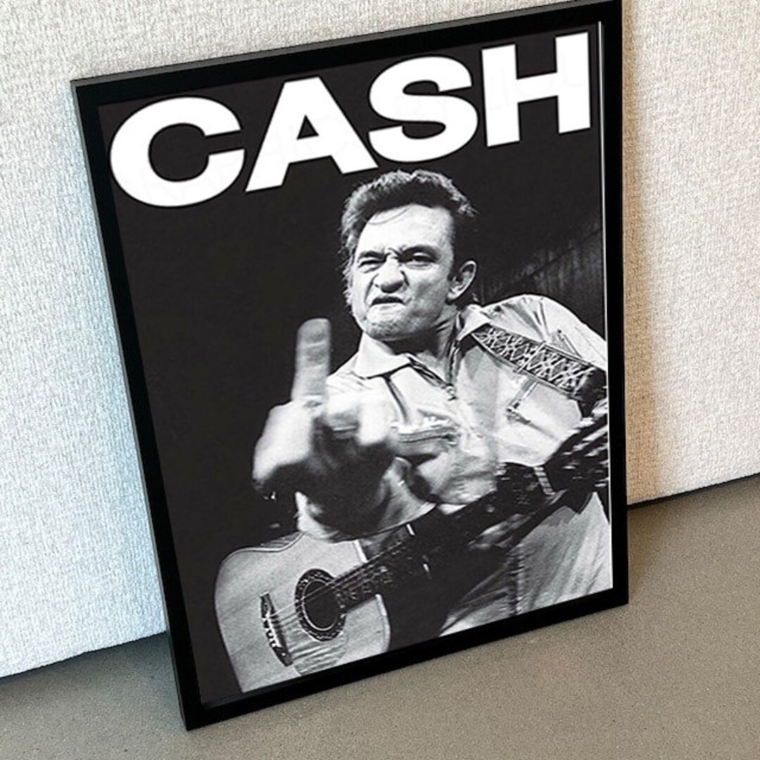 Johnny Cash Photo Vintage Black White Poster - Etsy