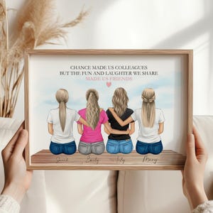 Personalised Gift for Leaving Colleague – Work Bestie Print, Coworker Retirement Gift, Funny or Meaningful Office Farewell Present from Team
