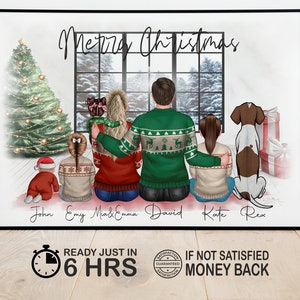 Retrato de família de Natal personalizado, presente de Natal personalizado, presente de Natal personalizado, presente de Natal para a mãe, presente de retrato de família