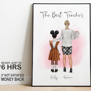 Special Teacher Cartoon Gift,Caricature Portrait From Your Photo,Handmade Gift,Personalized Gift,Teacher's Day, Digital Download