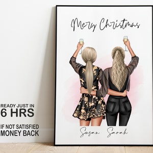 Retrato familiar de Navidad personalizado, regalo navideño personalizado, regalo Chrismat personalizado, regalo de Navidad para mamá, regalo de retrato familiar