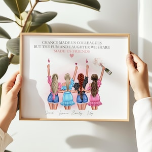 Personalised Leaving Gift for Colleague – Custom Work Friend Print, Retirement or Farewell Gift, Goodbye Present for Coworker, Office Bestie